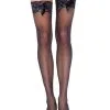 Leg Avenue | Sheer Lace Top And Bow | Thigh High