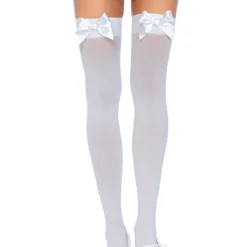 Leg Avenue | Opaque Satin Bow | Thigh Highs 9 Leg Avenue | Opaque Satin Bow | Thigh Highs -BODY & HEALTH Verkoop 6255 thigh high wit