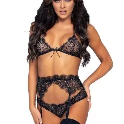 Leg Avenue | Rhinestone Lace | 3-delige Set