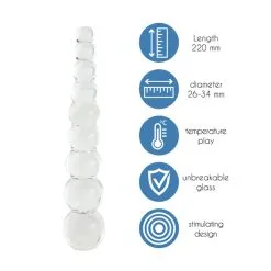 Mail & Female Crystal Delight | Beaded Glas Dildo