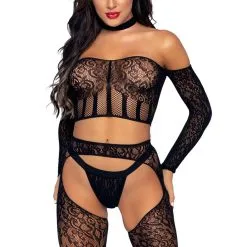 Leg Avenue | 3-delige Crop Top Set | One Size