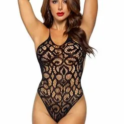 Leg Avenue | Strappy Back Lace Teddy -BODY & HEALTH Verkoop Leg Avenue Strappy back lace teddy black voor