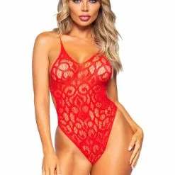 Leg Avenue | Strappy Back Lace Teddy -BODY & HEALTH Verkoop Leg Avenue Strappy back lace teddy red voor