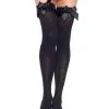 Leg Avenue | Opaque Satin Bow | Thigh High | Zwart