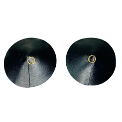 Diva | O-ring PU Leather Pasties | Zwart-goud