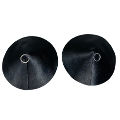 Diva | O-ring PU Leather Pasties | Zwart-zilver